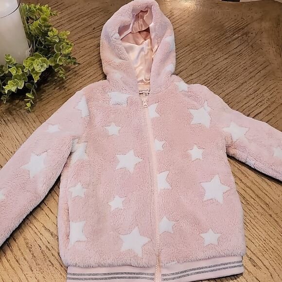 Cozy Star pink hooded jacket size L girls 10/12 - Picture 1 of 10